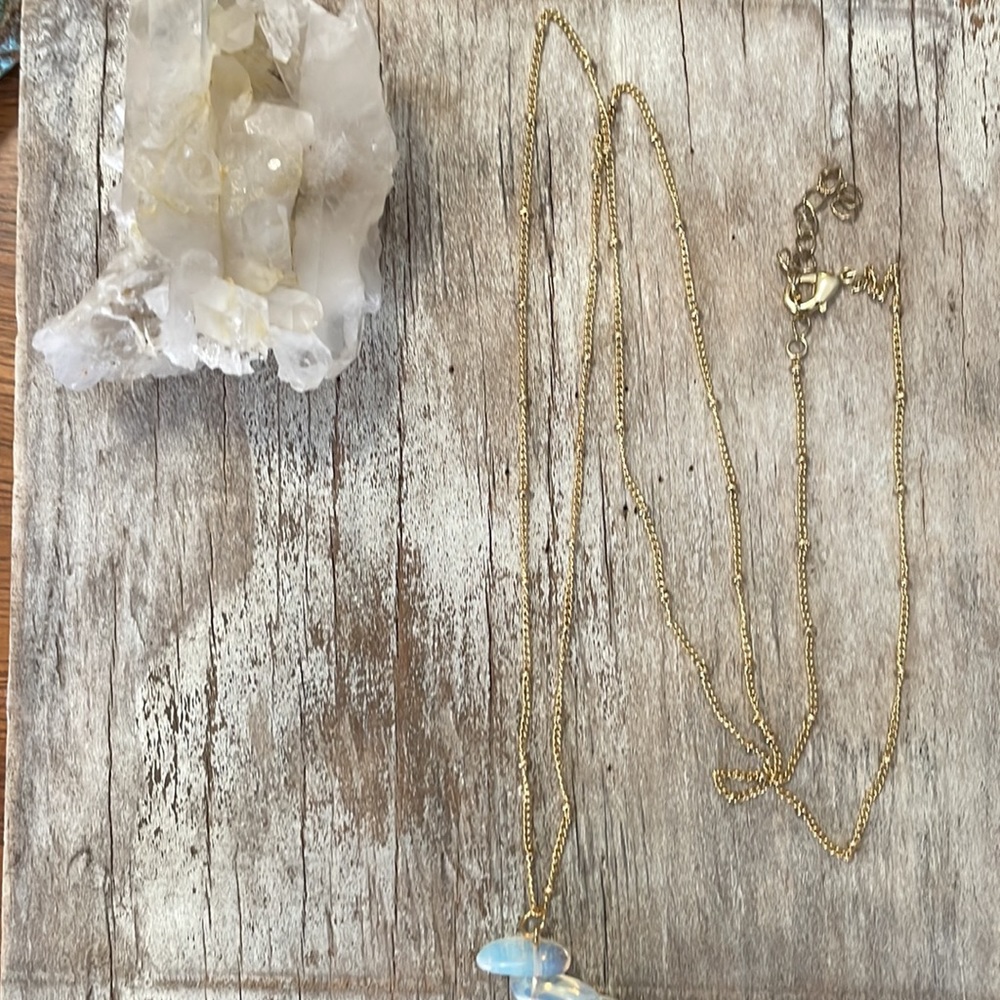 Opal Sea Glass Pendant Necklace - Picture 4 of 4